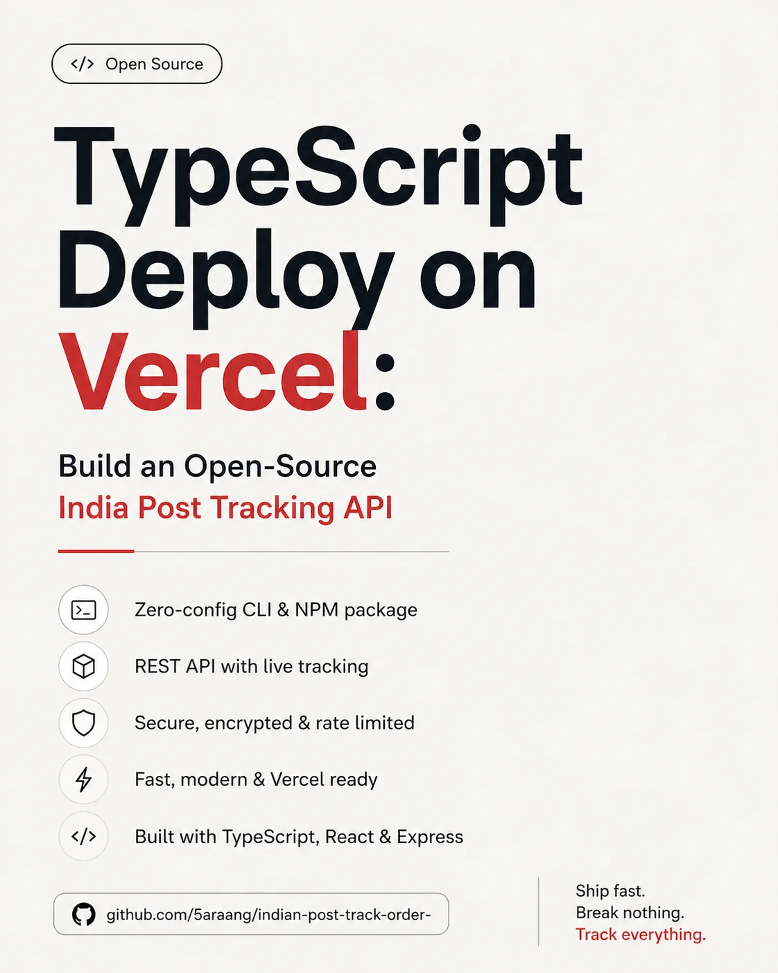 Free India Post Tracking API for Developers Deploy on Vercel: Build an Open-Source India Post Tracking API